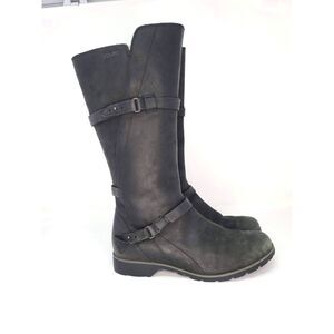 Teva Leather Mid Calf Boots Women’s Size 8.5 Black Waterproof-Resistant